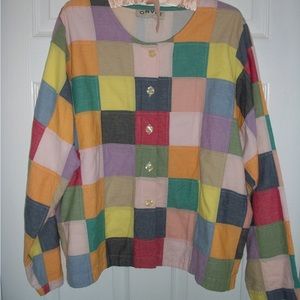 1980s Vintage Madras Checkered Overshirt
